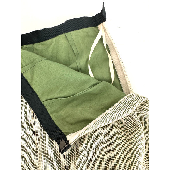 Easton Pearson Peasant Skirt S Cream Tulle Overlay Green Cotton Slip Embroidered - Picture 4 of 16